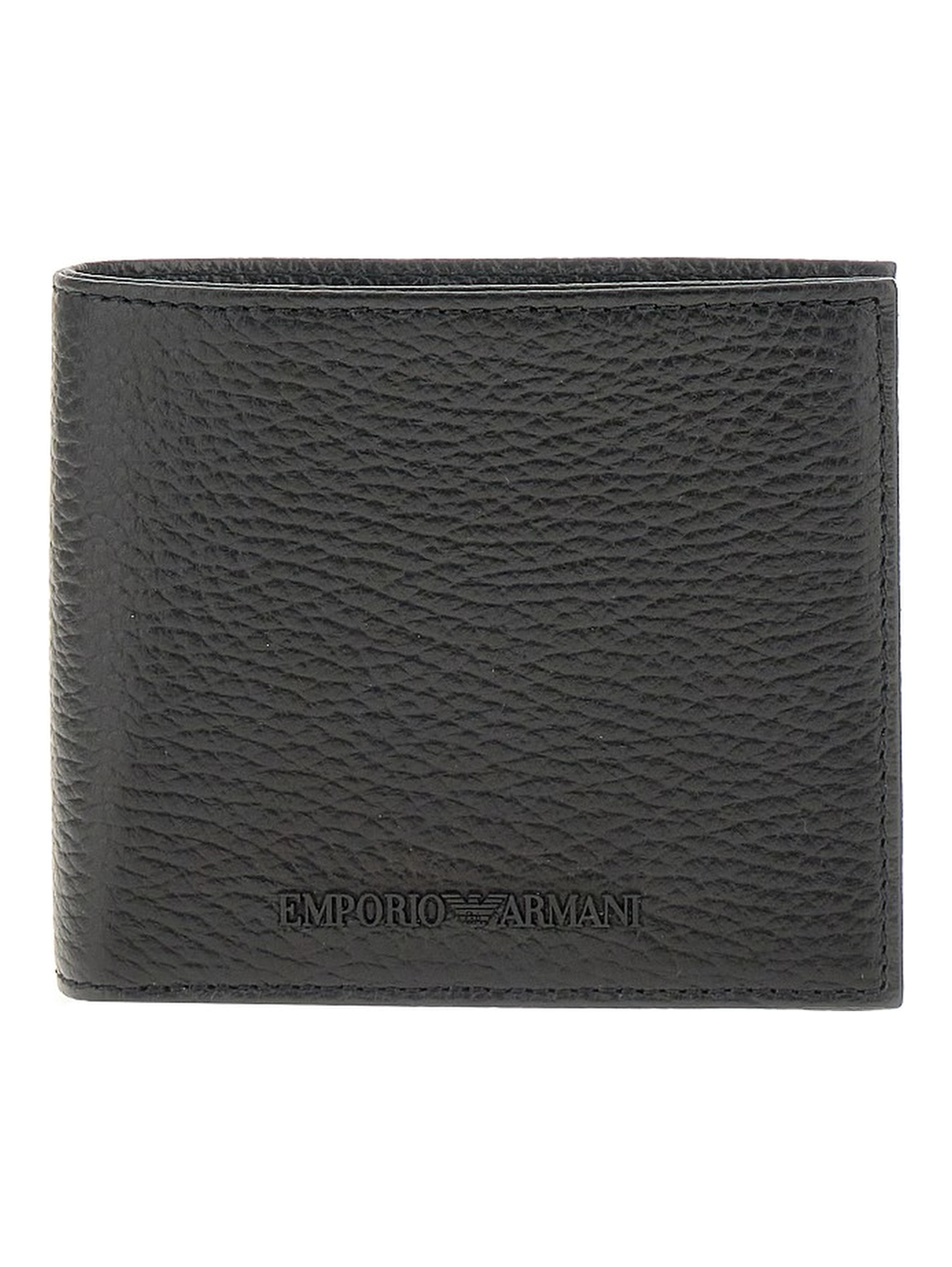 Grained leather bi-fold wallet
