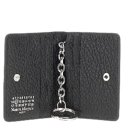Leather cardholder with key-ring