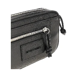 Grained leather pouch