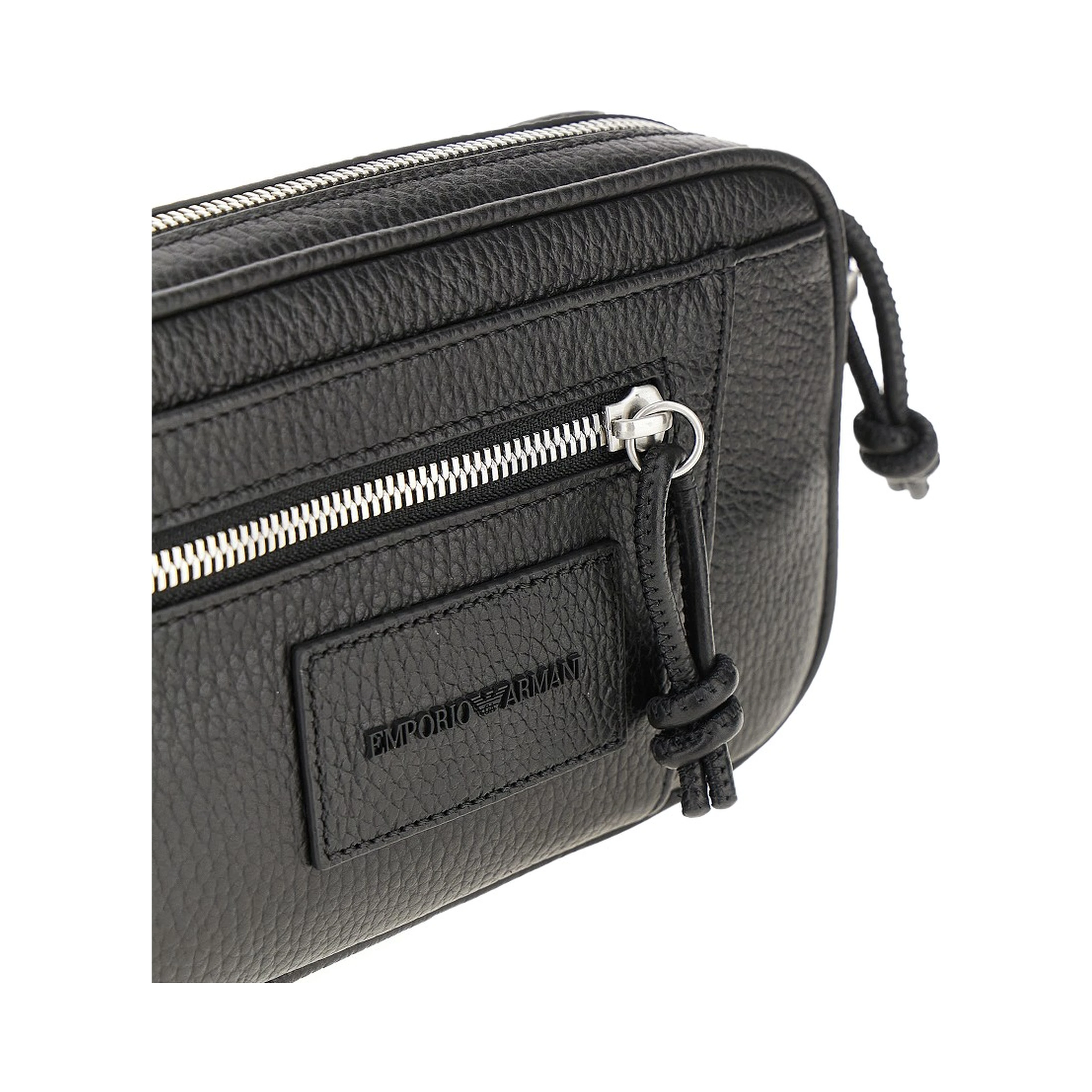 Grained leather pouch