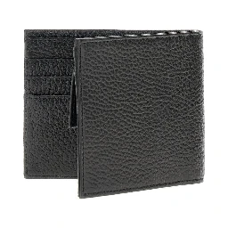 Grained leather bi-fold wallet