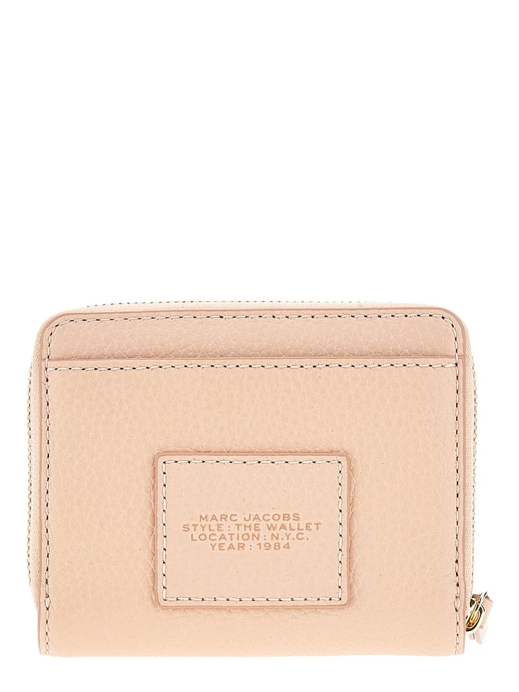 Grained leather mini compact wallet alternative