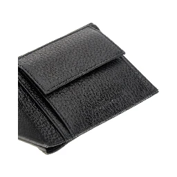 Grained leather bi-fold wallet