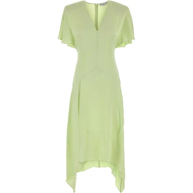 ENVERS SATIN V NECK DRESS