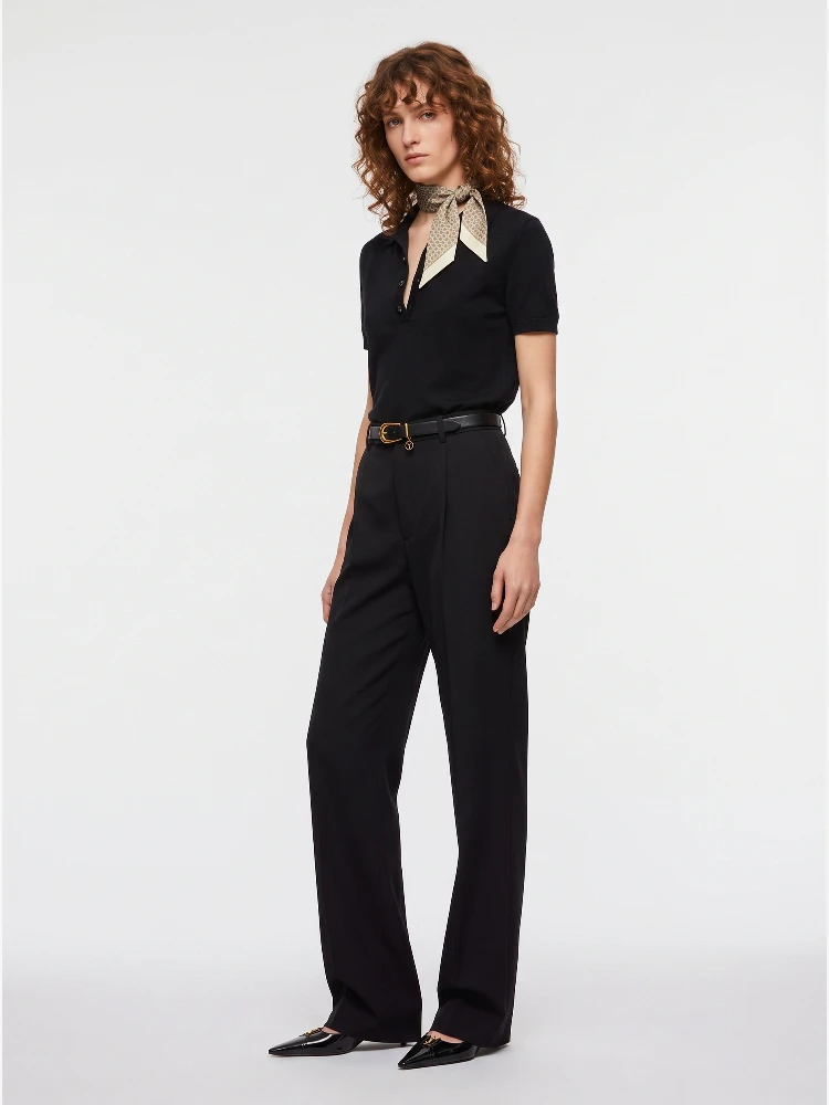 Striped satin crepe trousers alternative