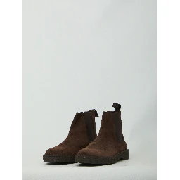 Dark brown suede Chelsea boots