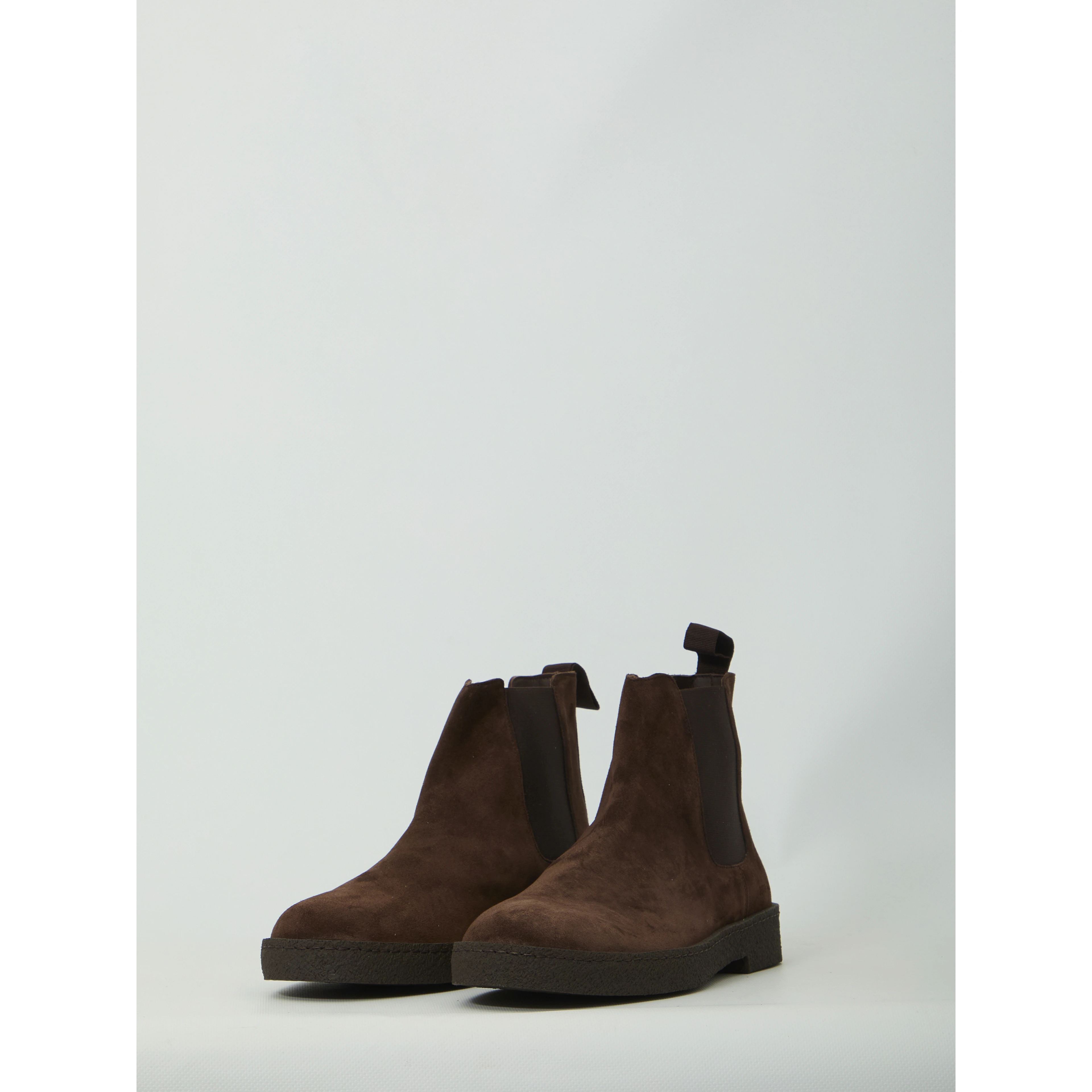 Dark brown suede Chelsea boots