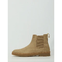 Beige suede Chelsea boots