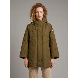 Diamond-quilted cape