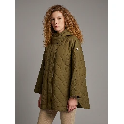 Diamond-quilted cape