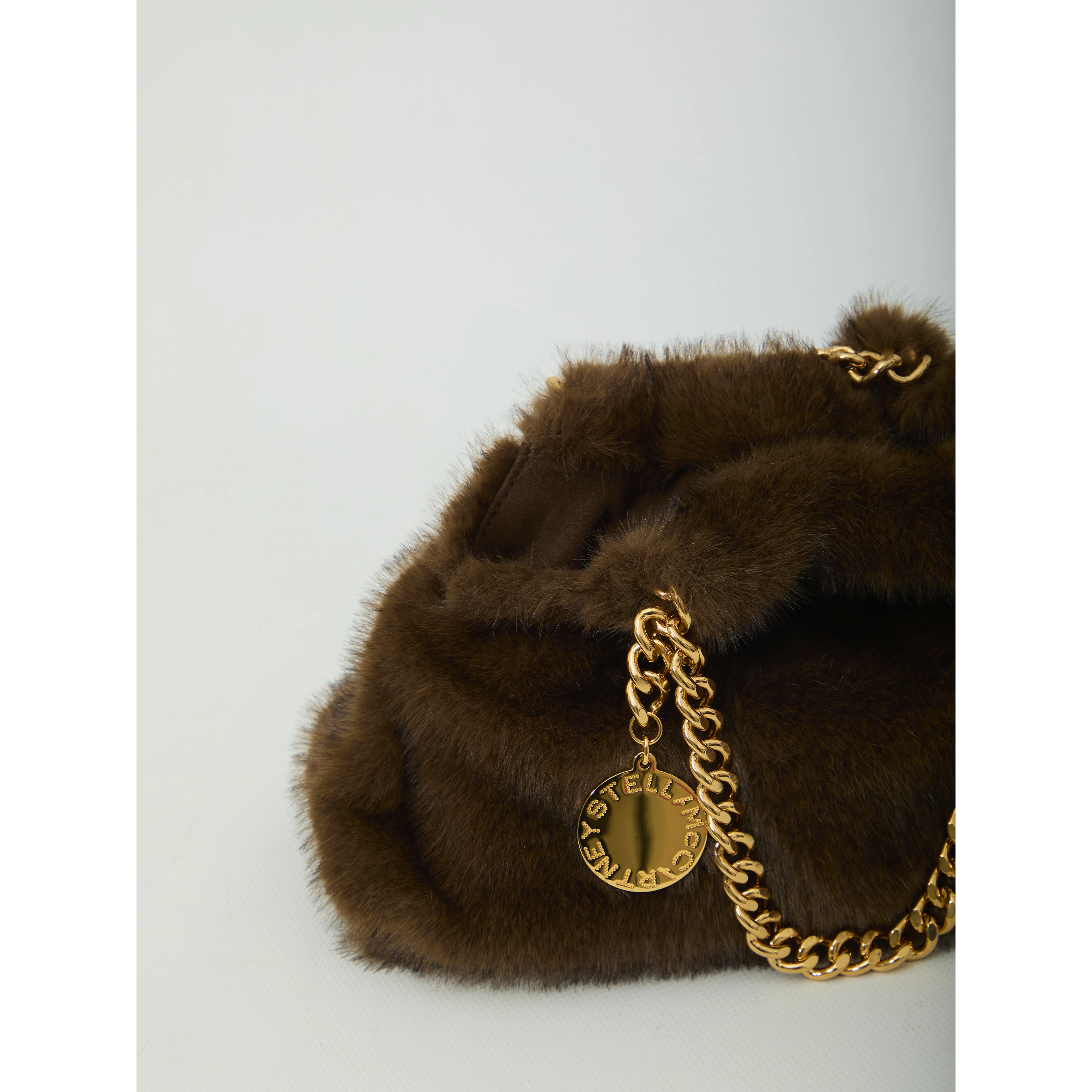 Faux fur Falabella mini drawstring bag