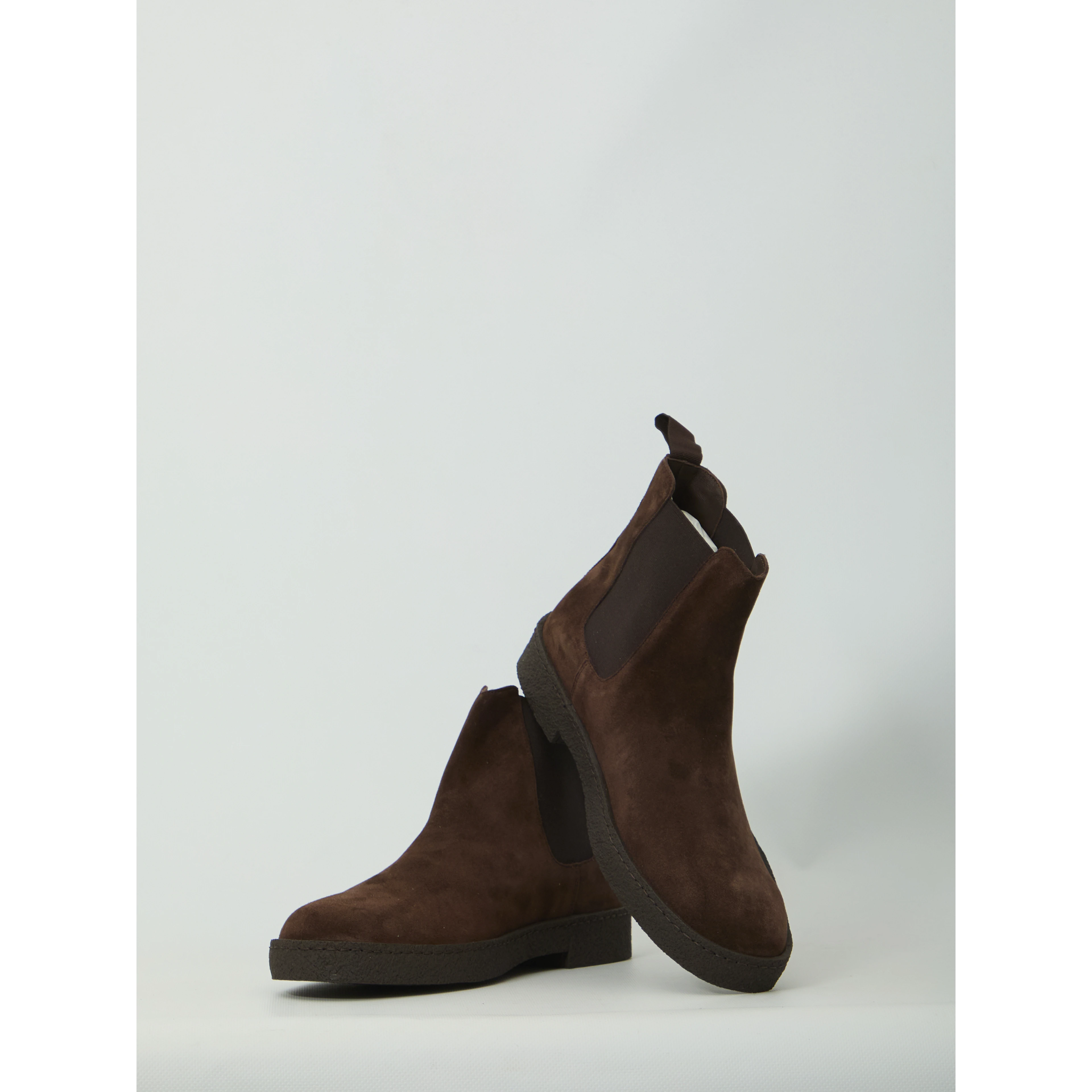Dark brown suede Chelsea boots