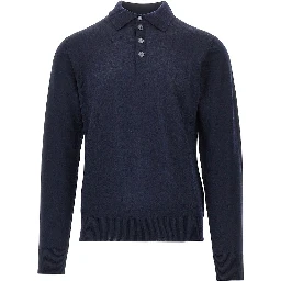 Fine knit polo sweater