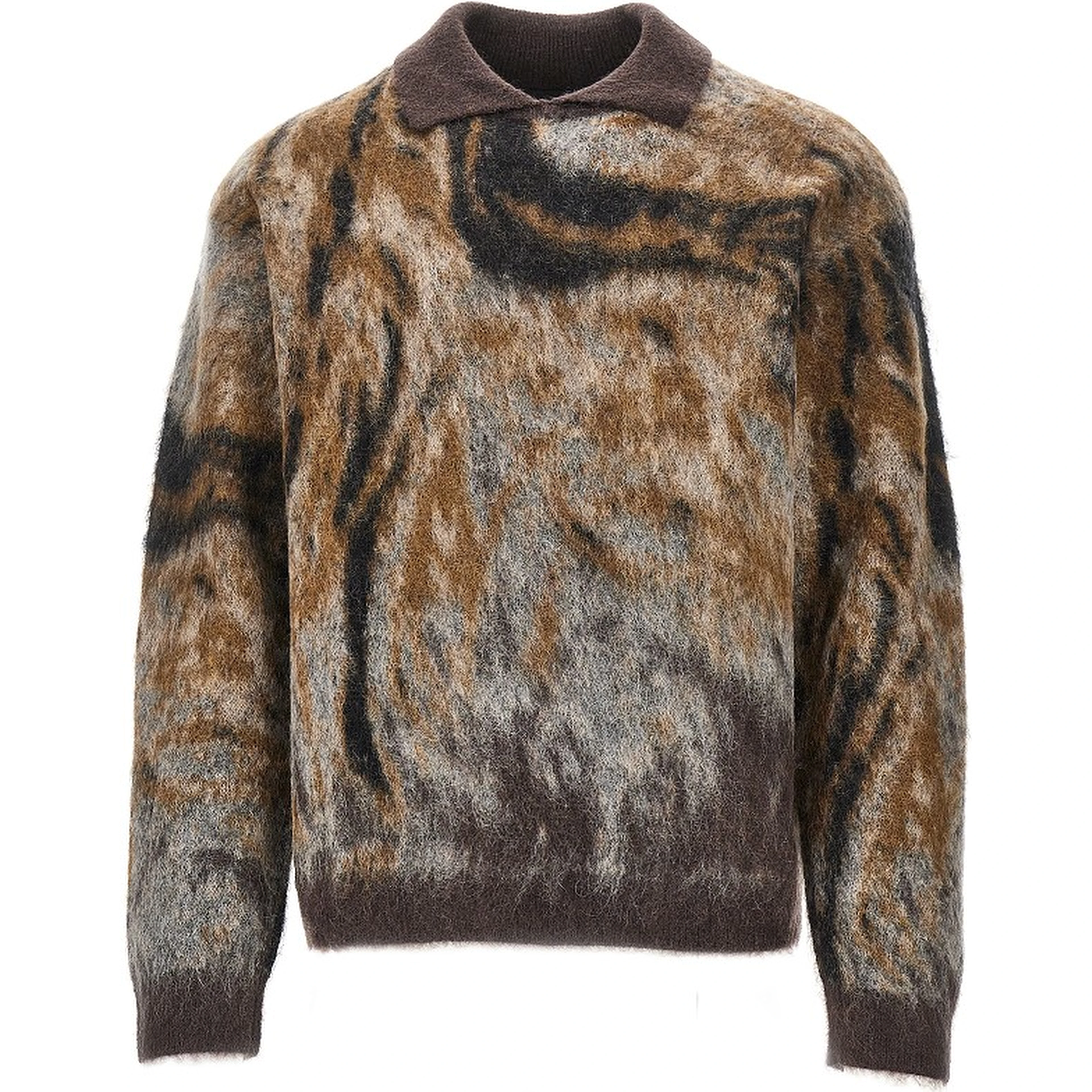 Mohair-blend sweater with collar