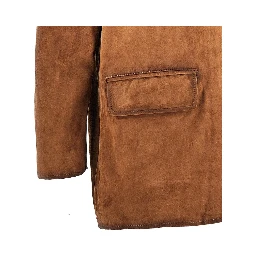 Suede leather single-breasted jacket
