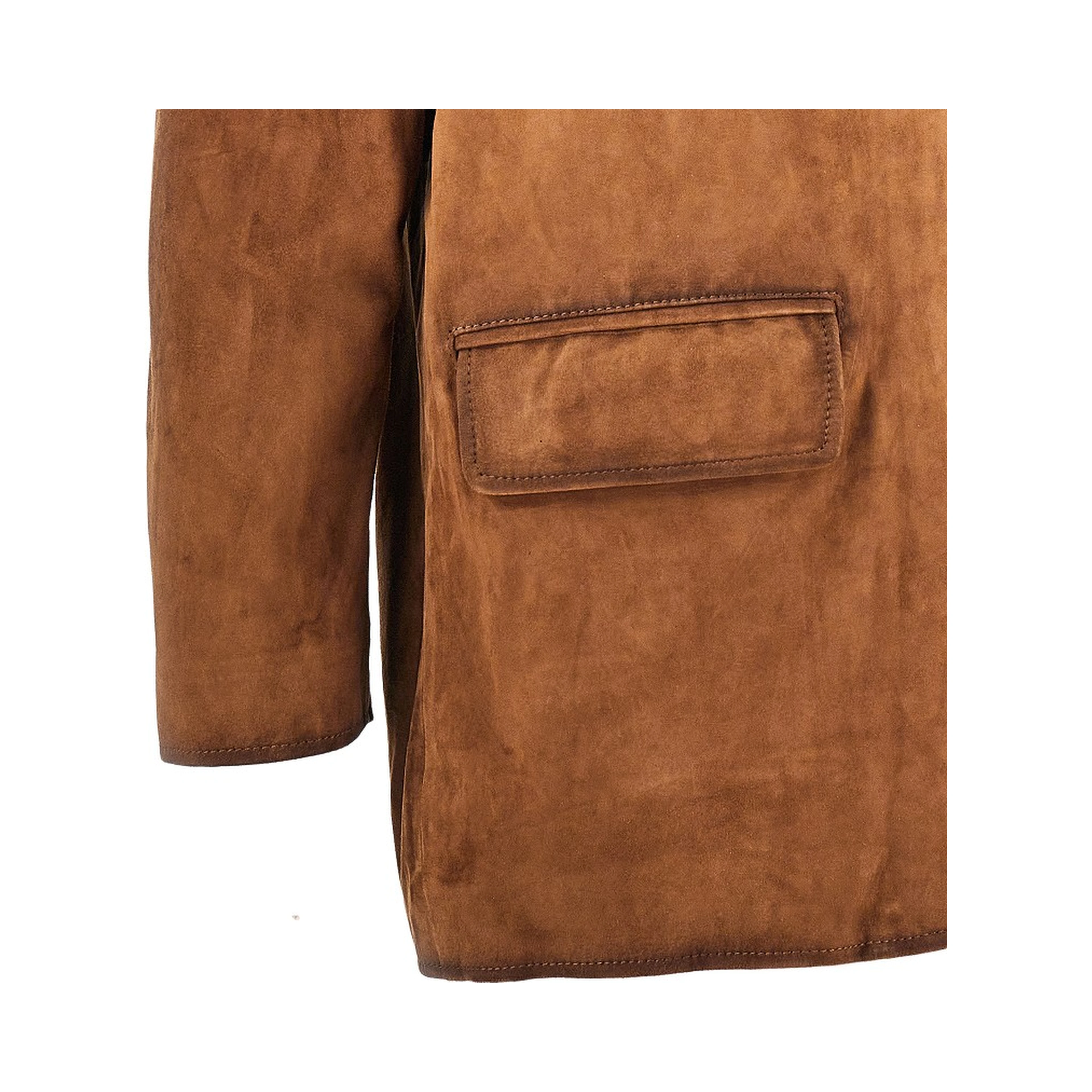 Suede leather single-breasted jacket