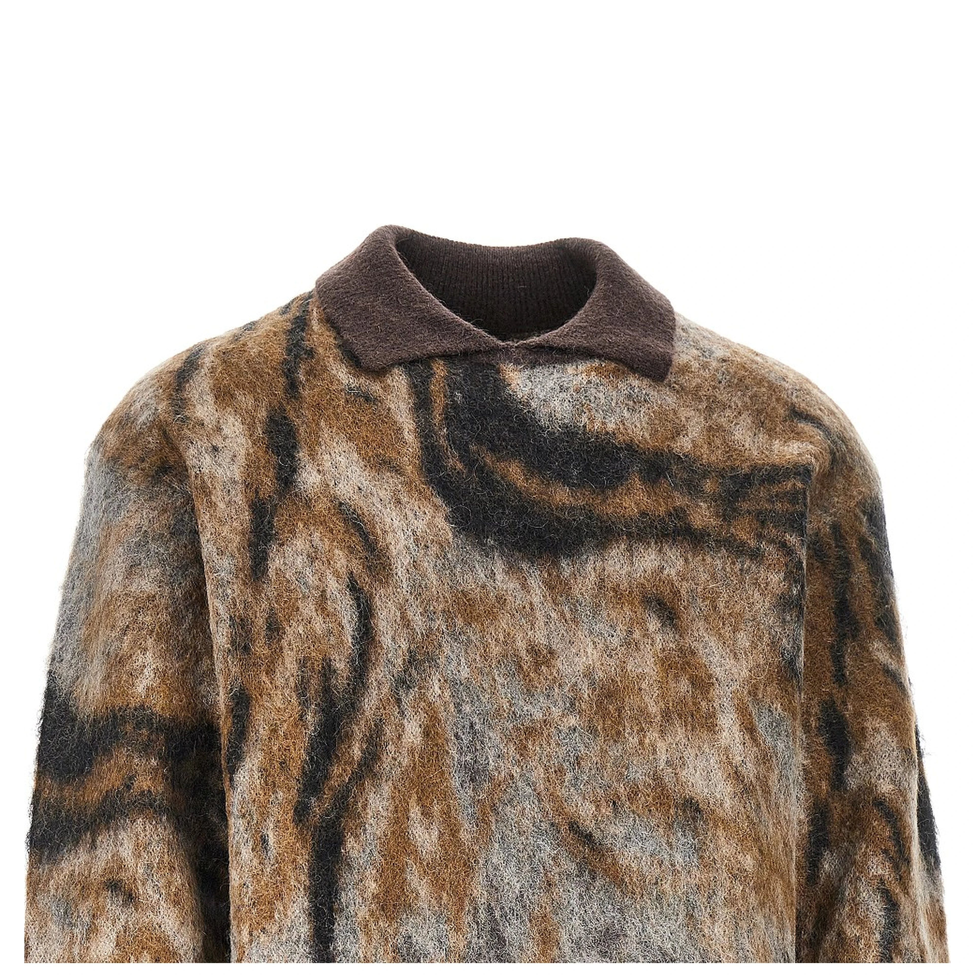 Mohair-blend sweater with collar