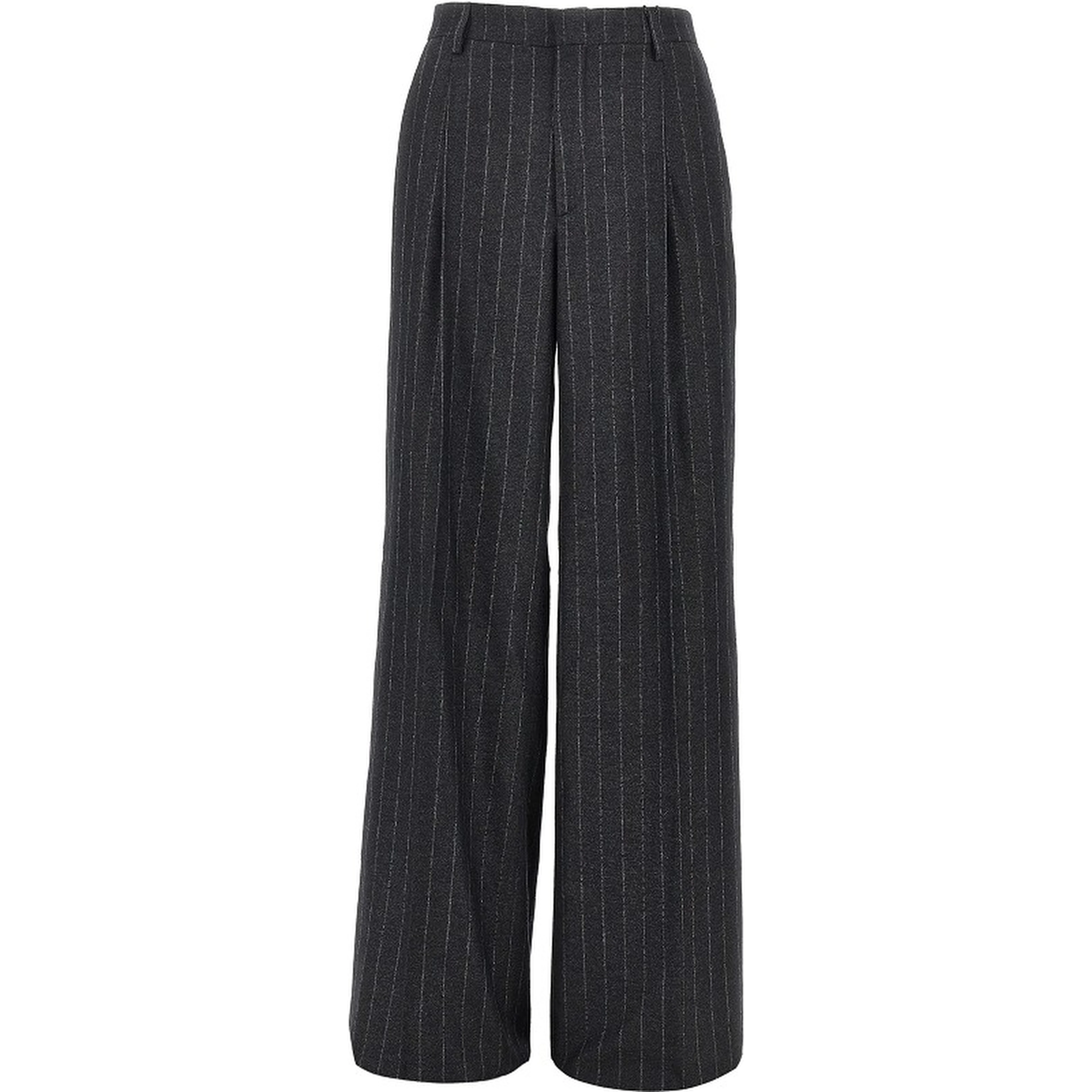 Pinstriped wool blend pants with dart