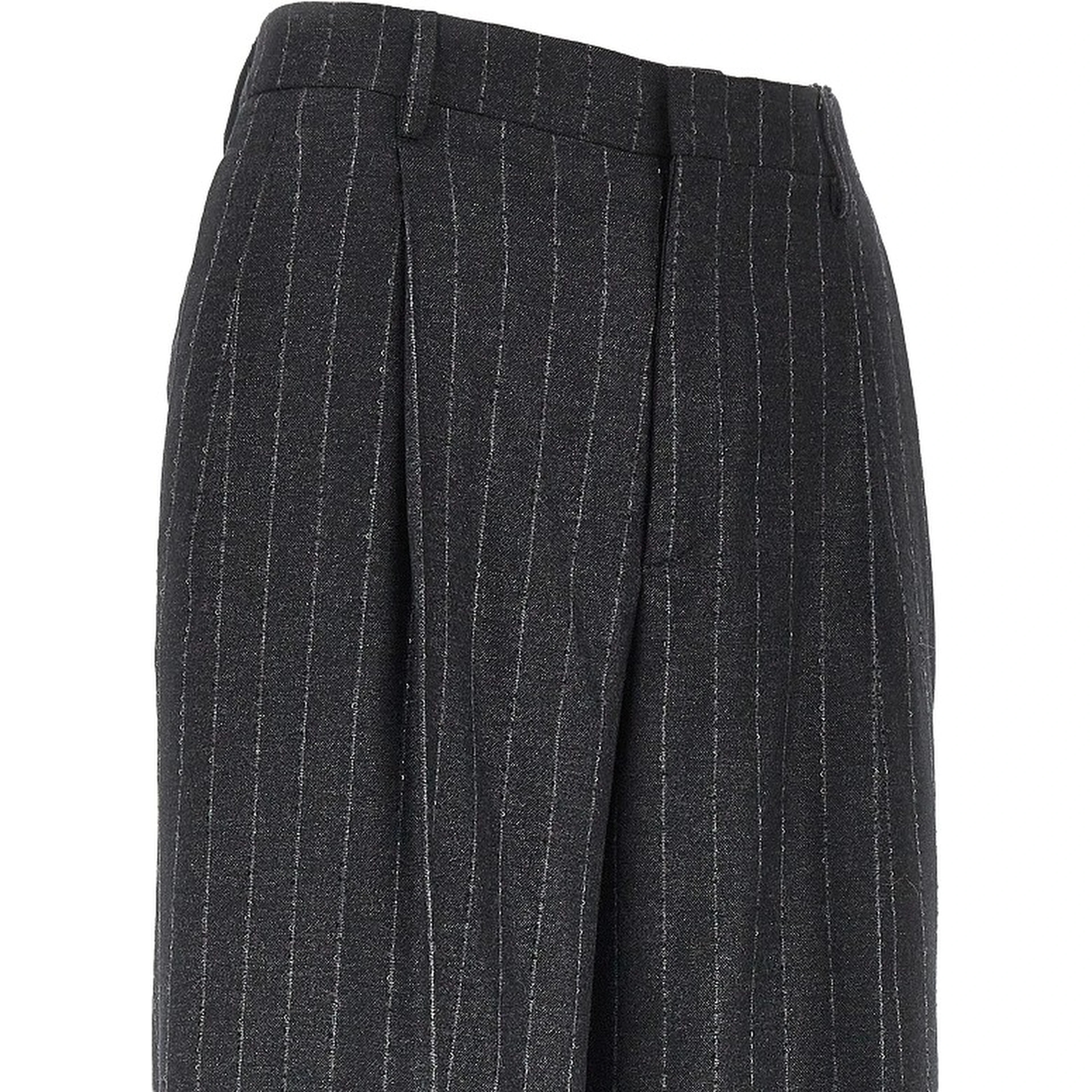 Pinstriped wool blend pants with dart
