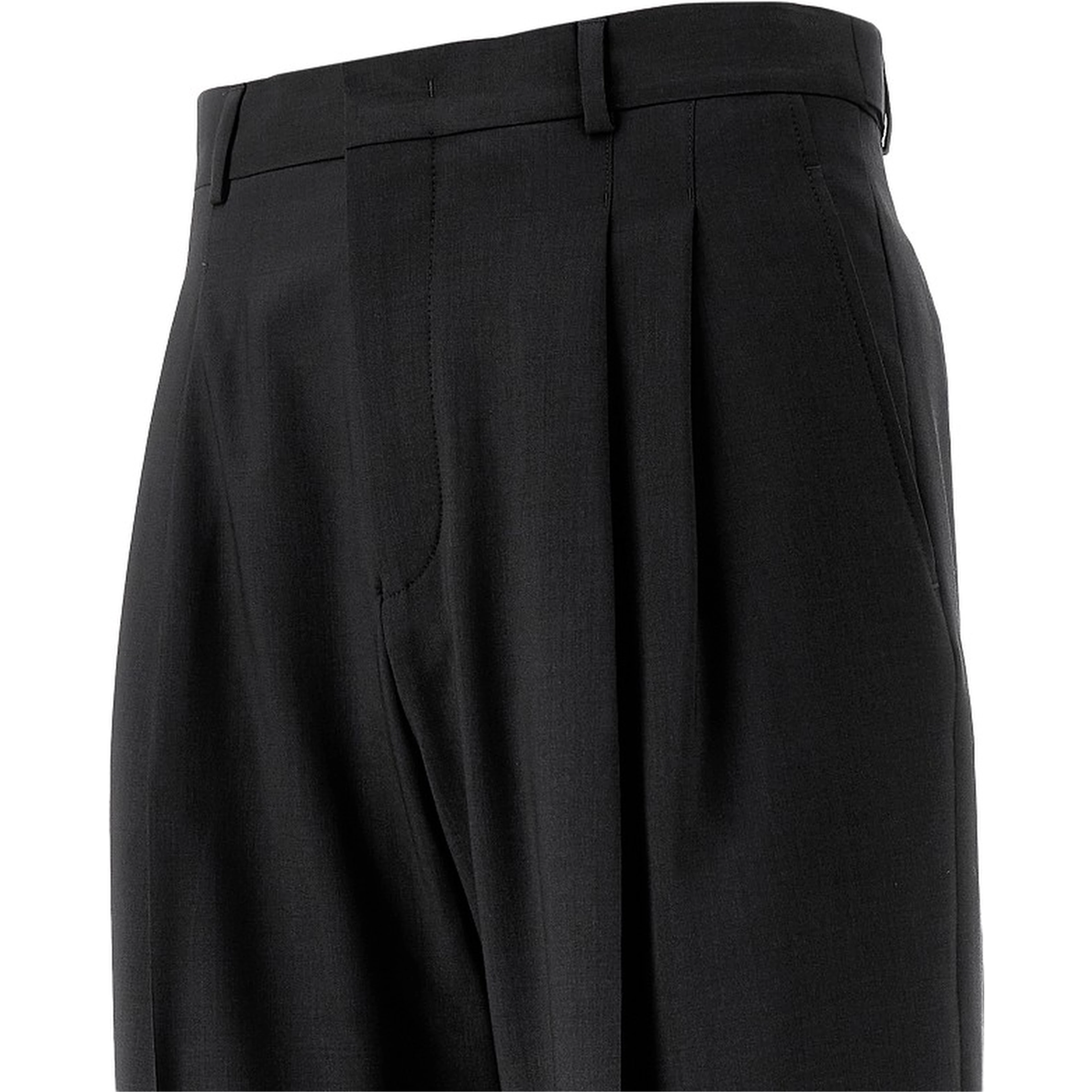 Wool pleated pants