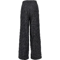 Pinstriped wool blend pants with dart