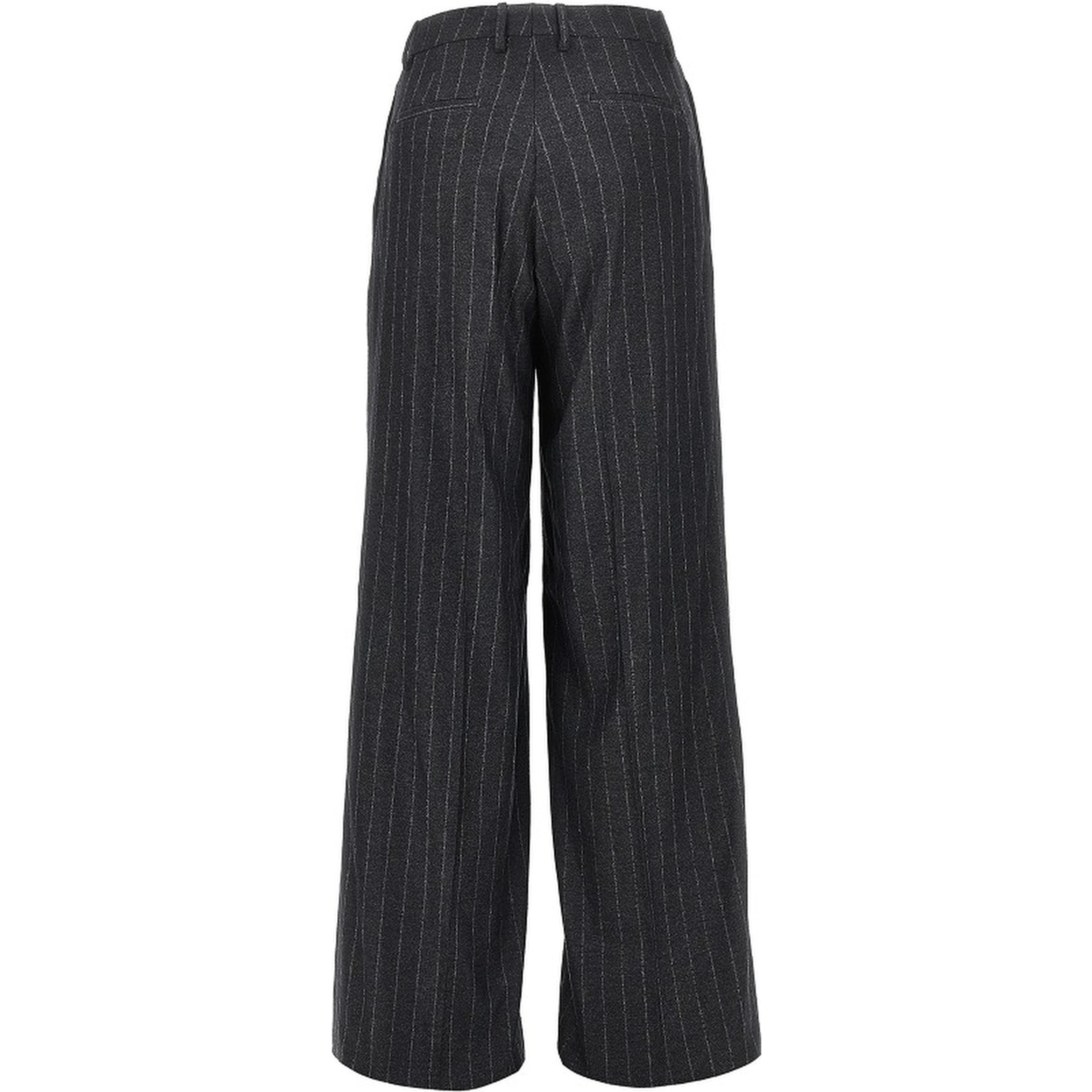 Pinstriped wool blend pants with dart