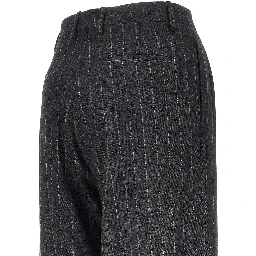Pinstriped wool blend pants with dart
