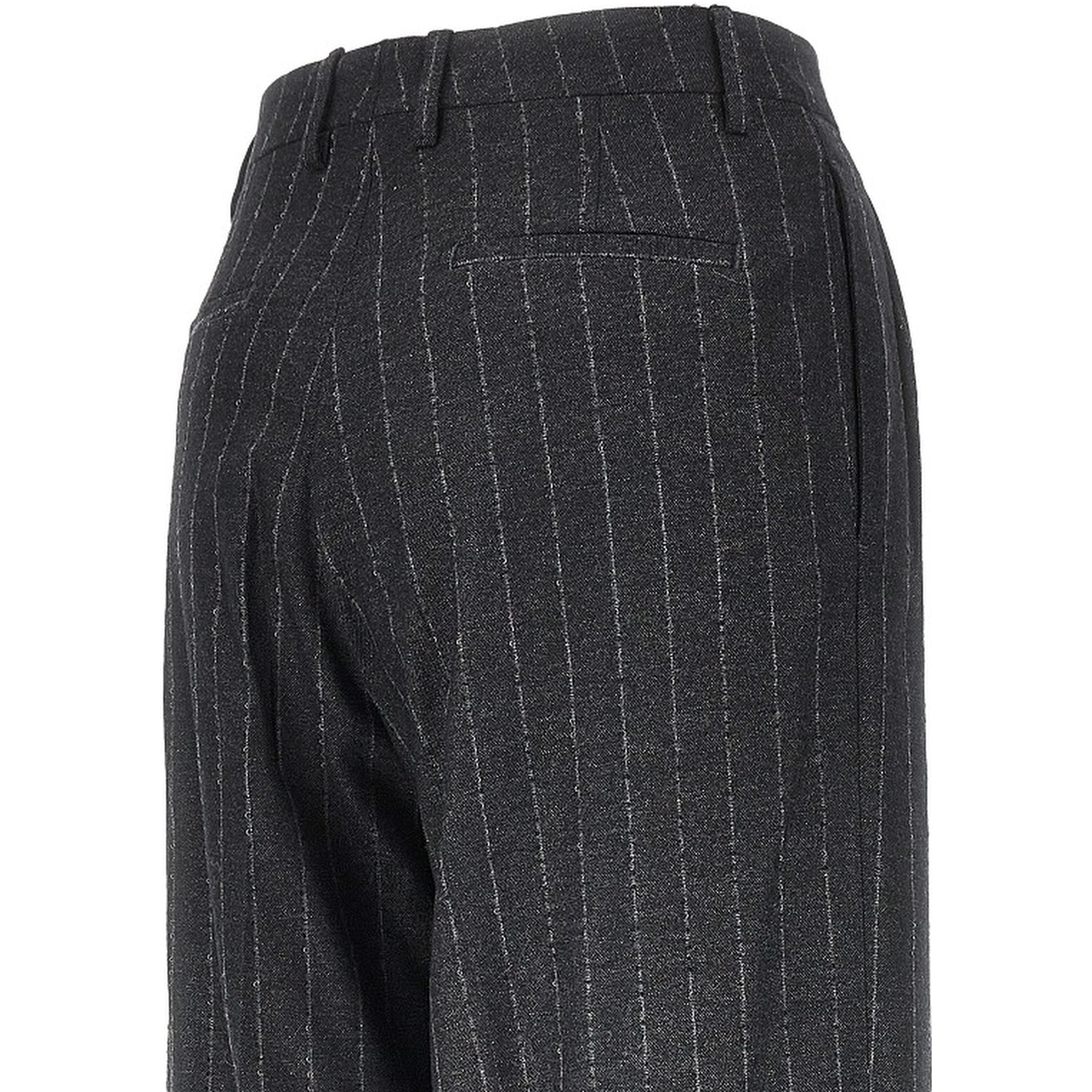 Pinstriped wool blend pants with dart