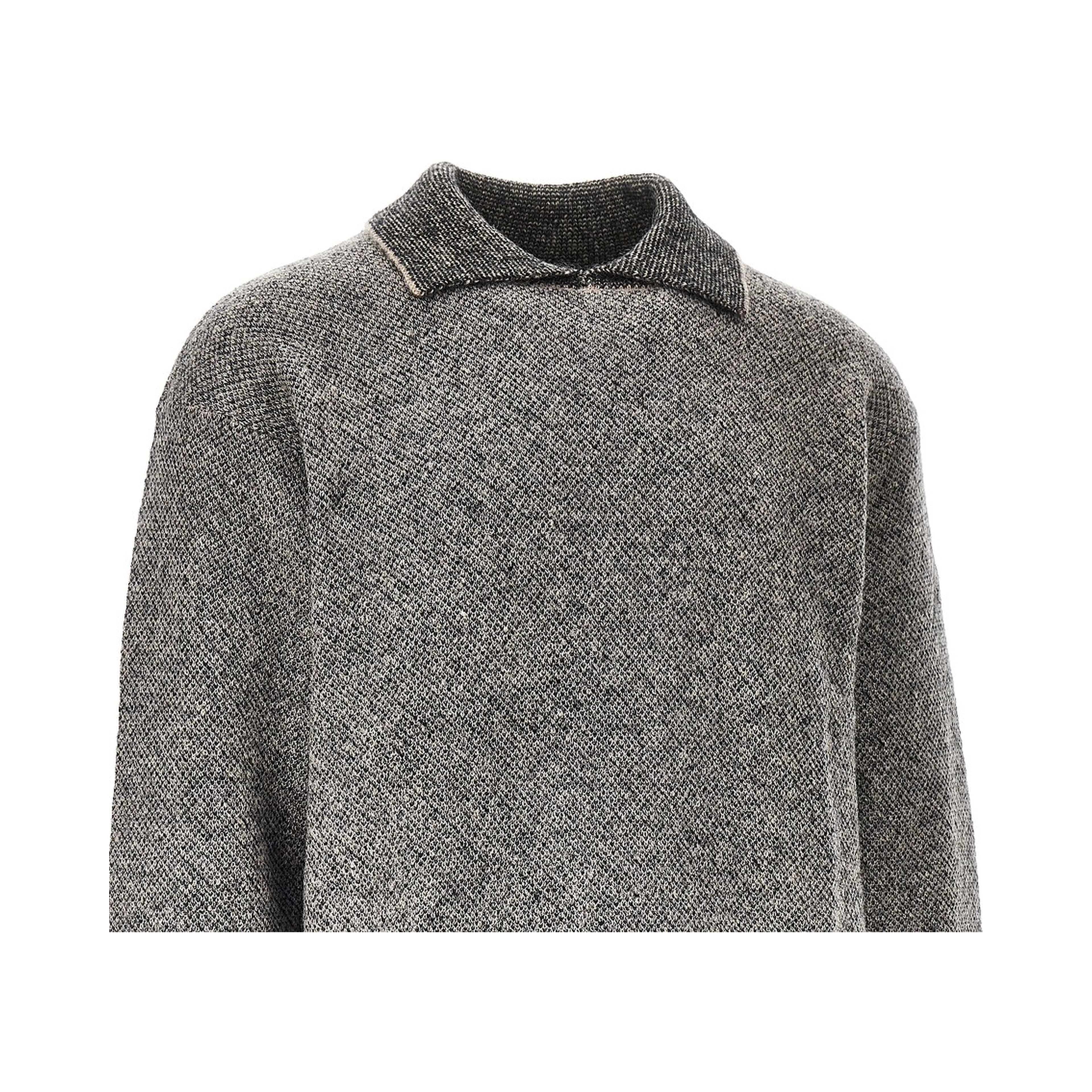 Mohair-blend sweater with collar