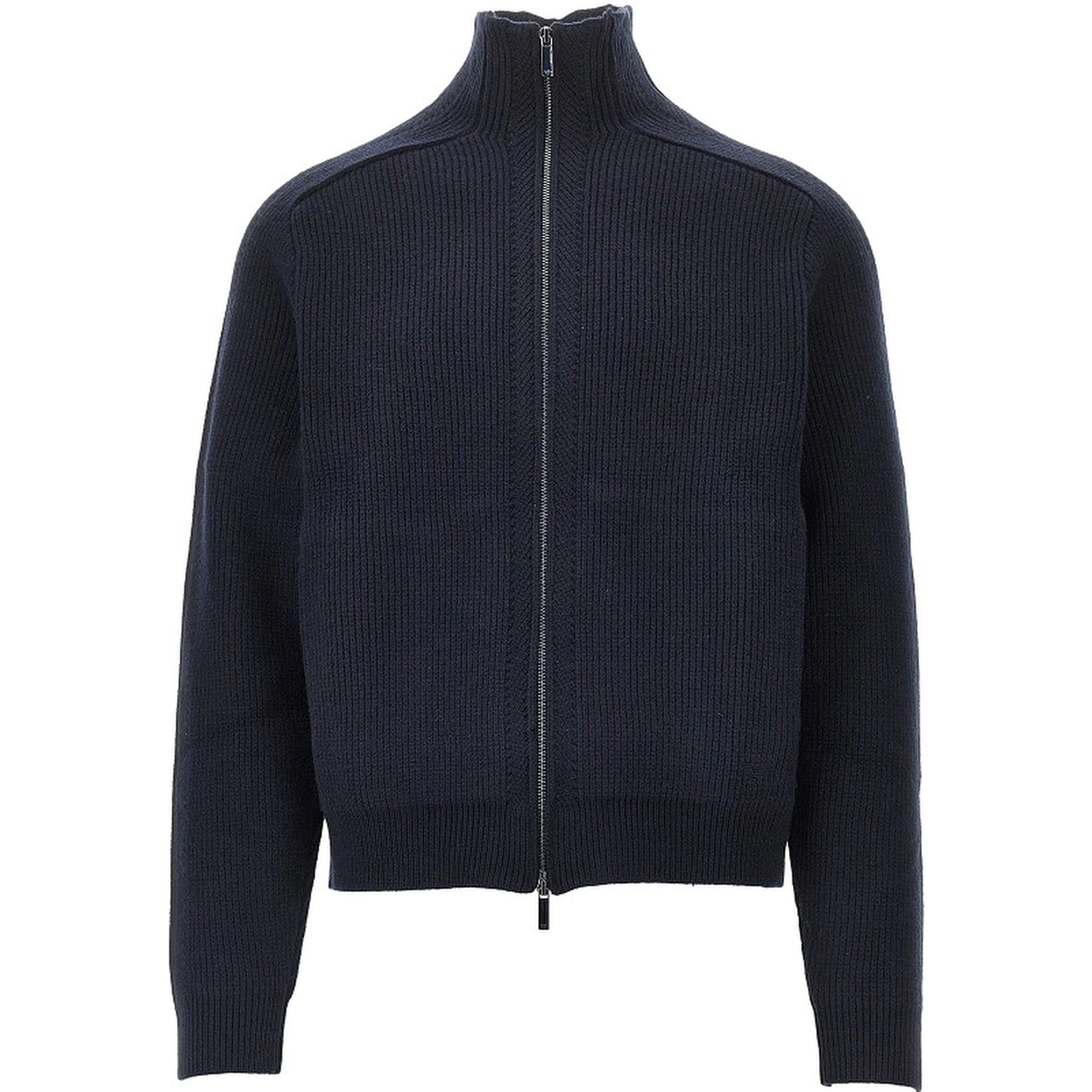 Wool cardigan with zip closure
