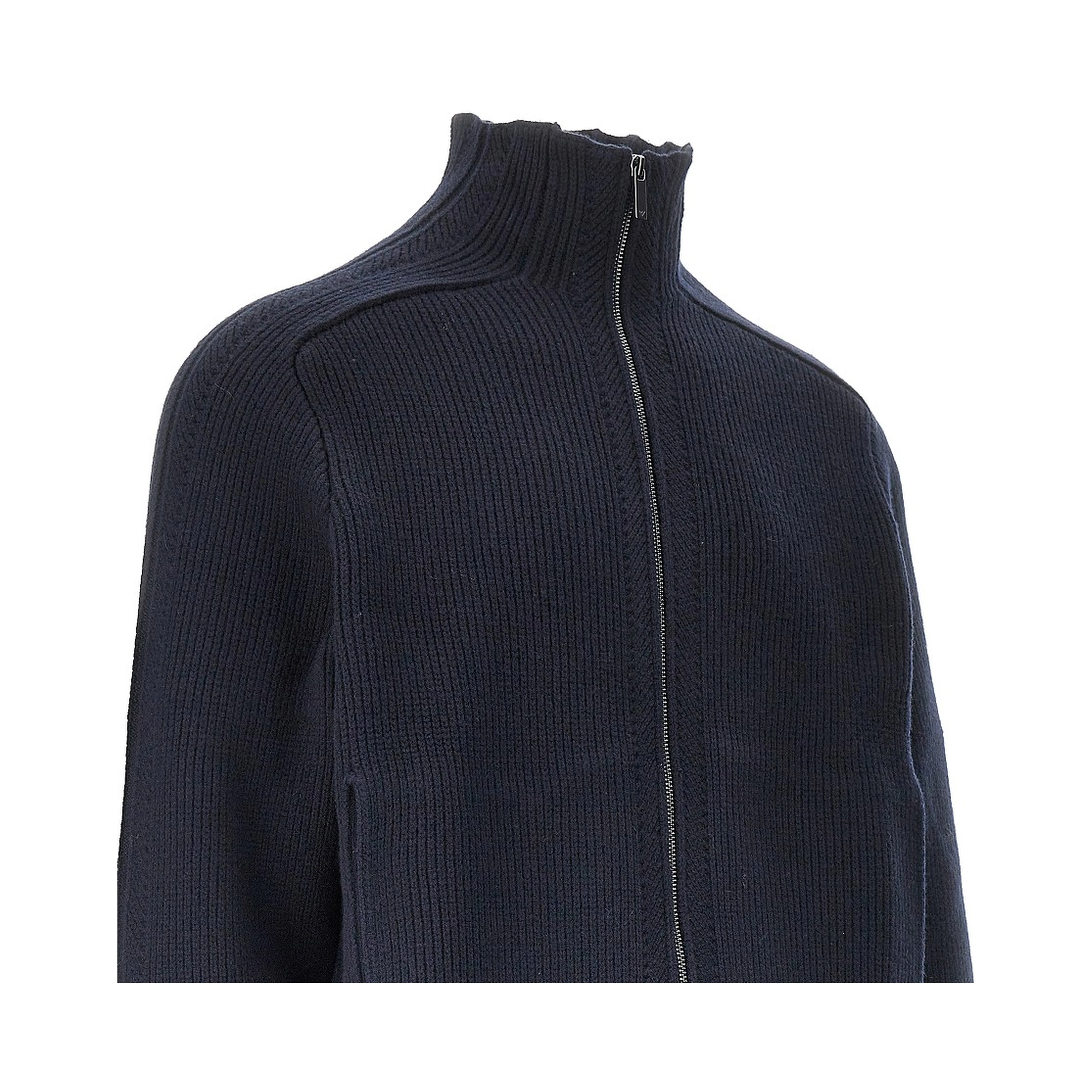 Wool cardigan with zip closure