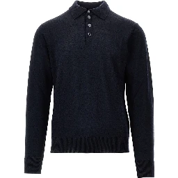 Fine knit polo sweater