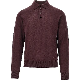 Fine knit polo sweater