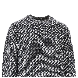 Jacquard wool crewneck sweater