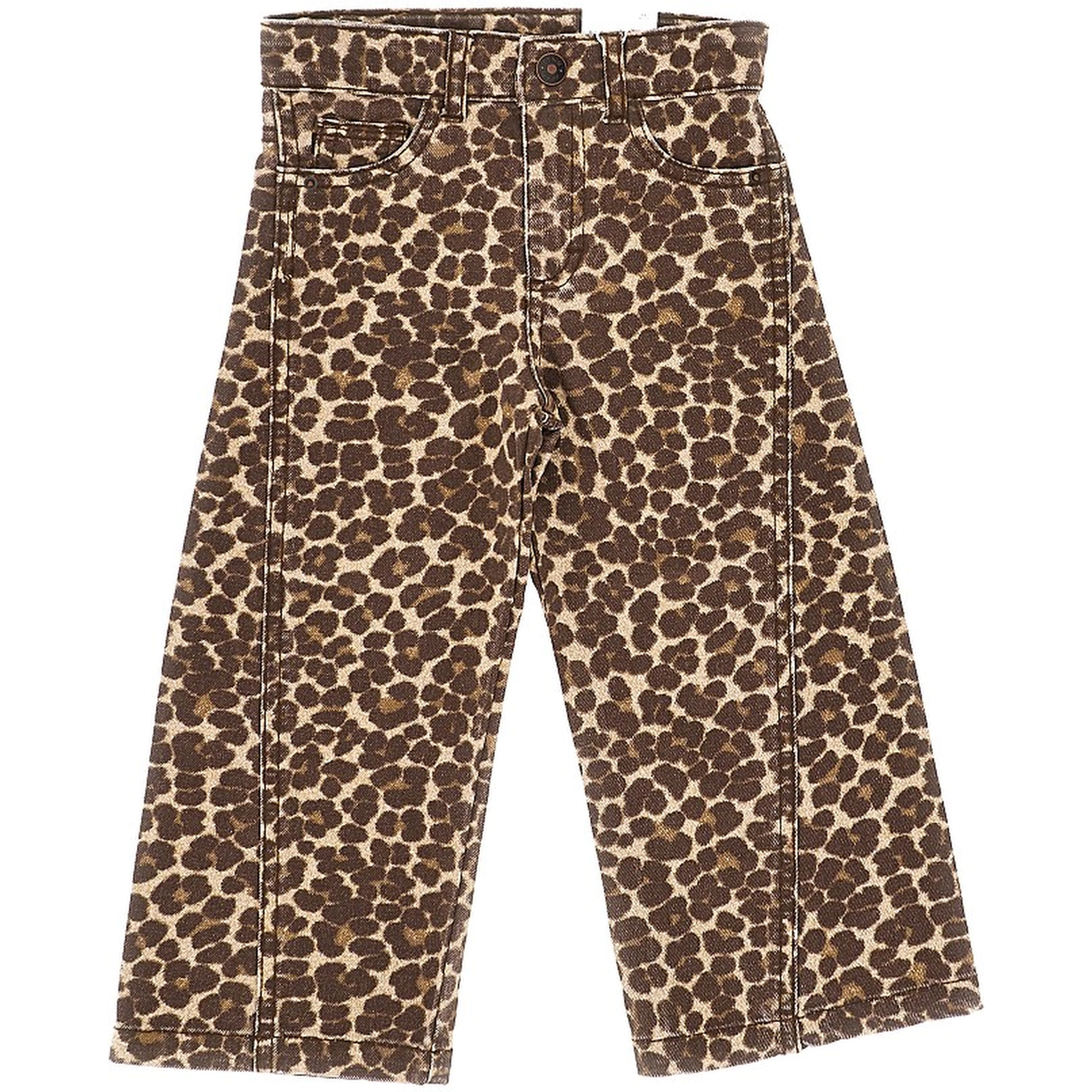 Leopard-print twill pants