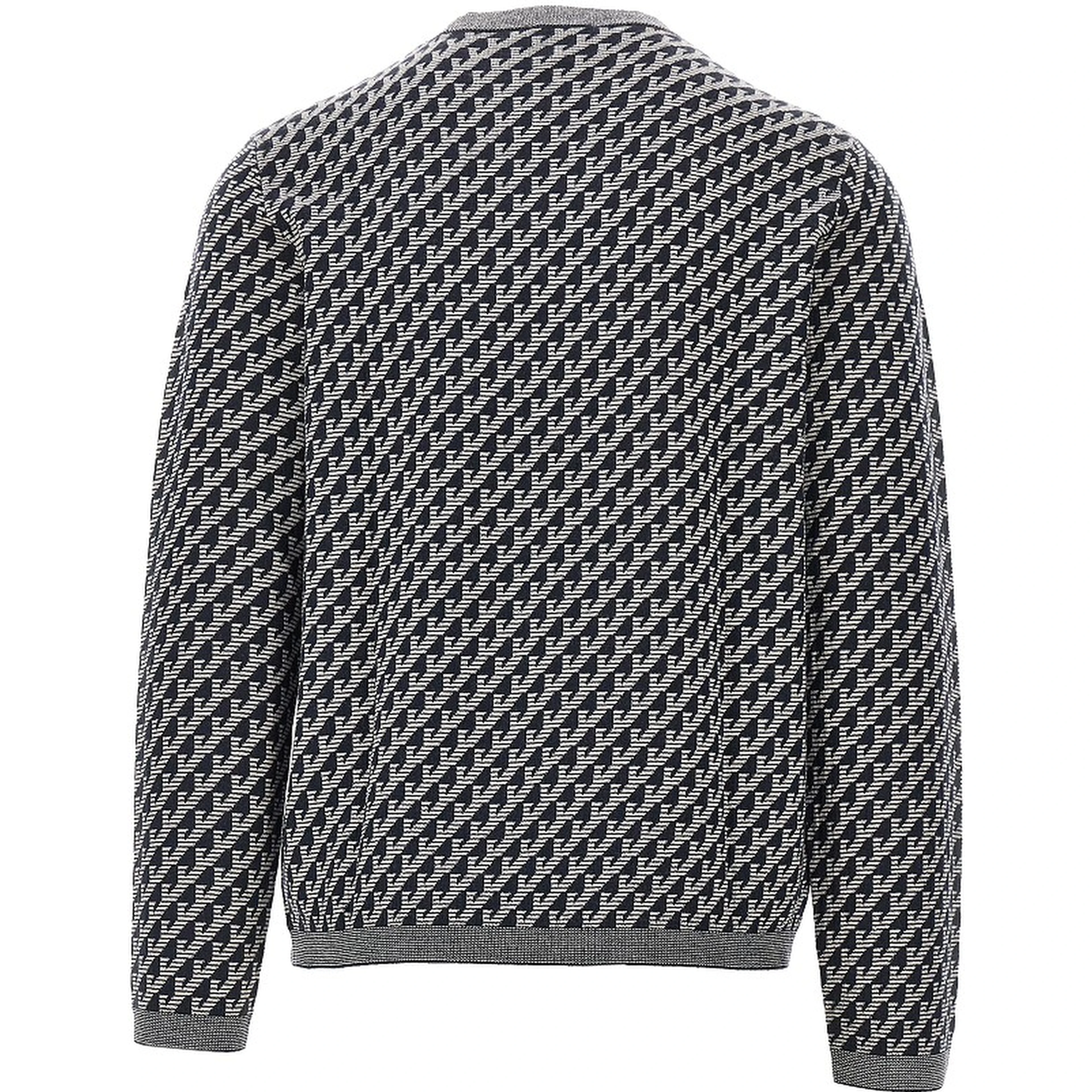 Jacquard wool crewneck sweater