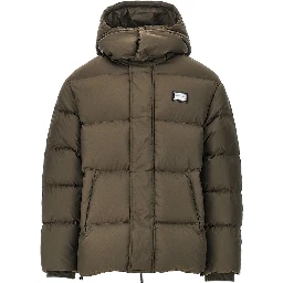 Logo plate down jacket