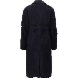 Wool double-breasted coat with belt