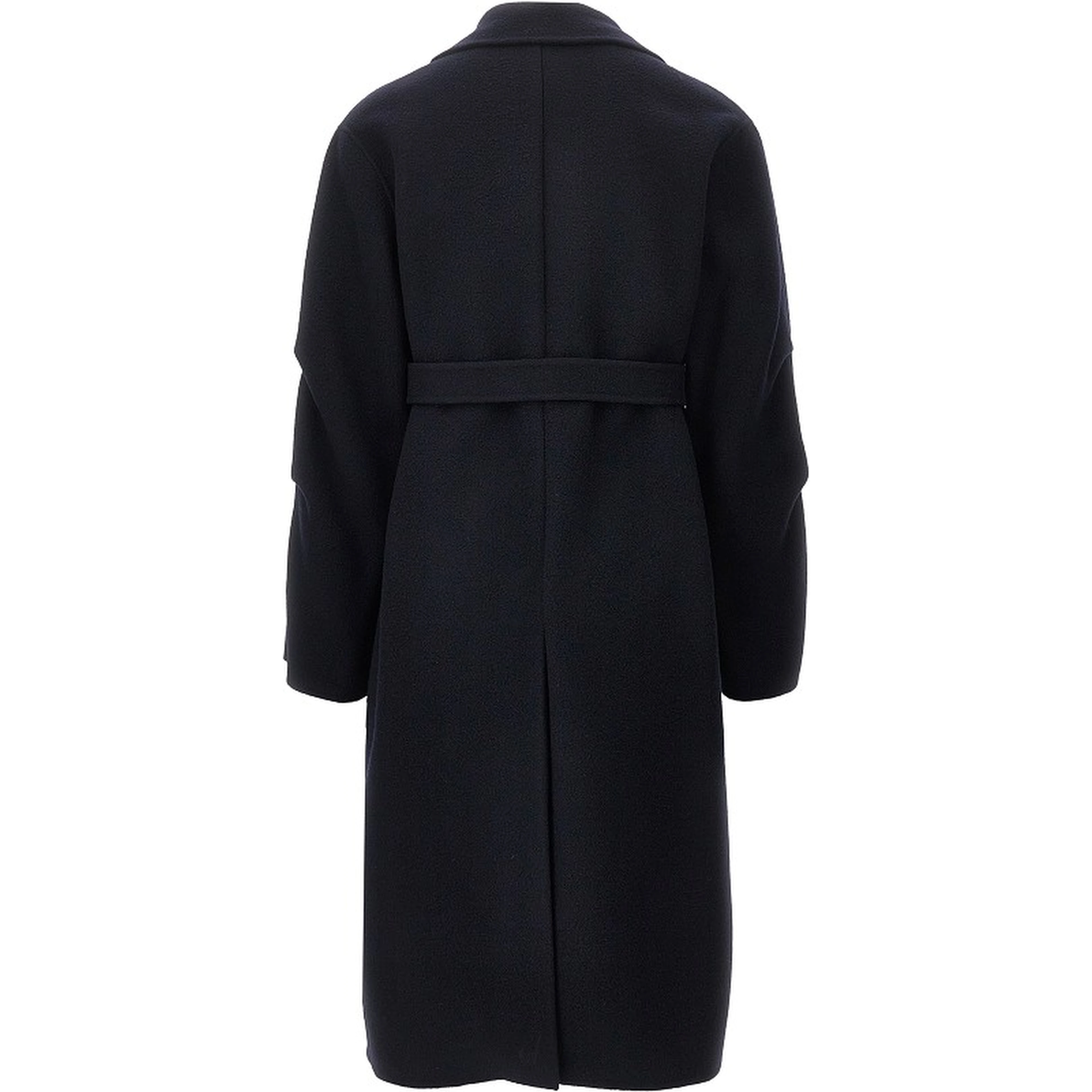 Wool double-breasted coat with belt
