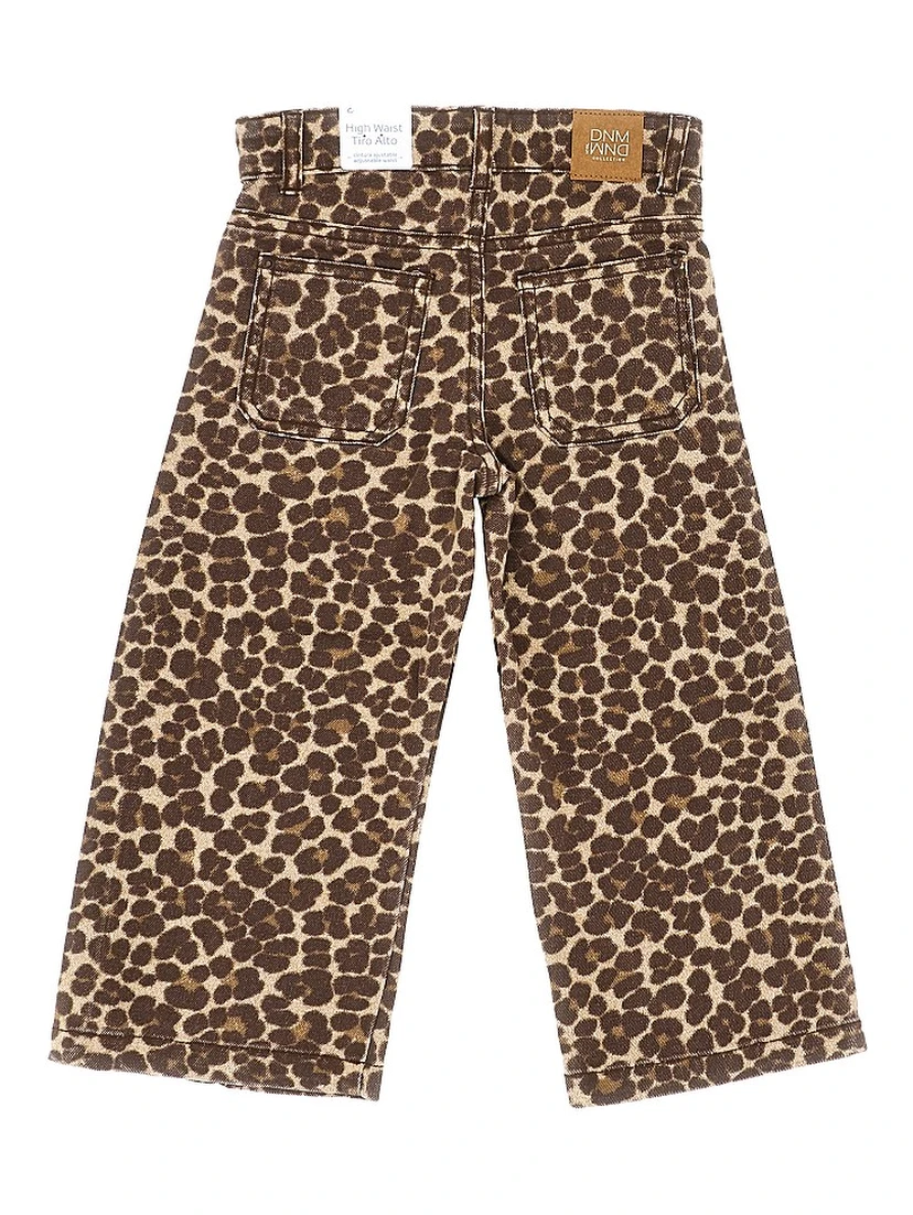 Leopard-print twill pants