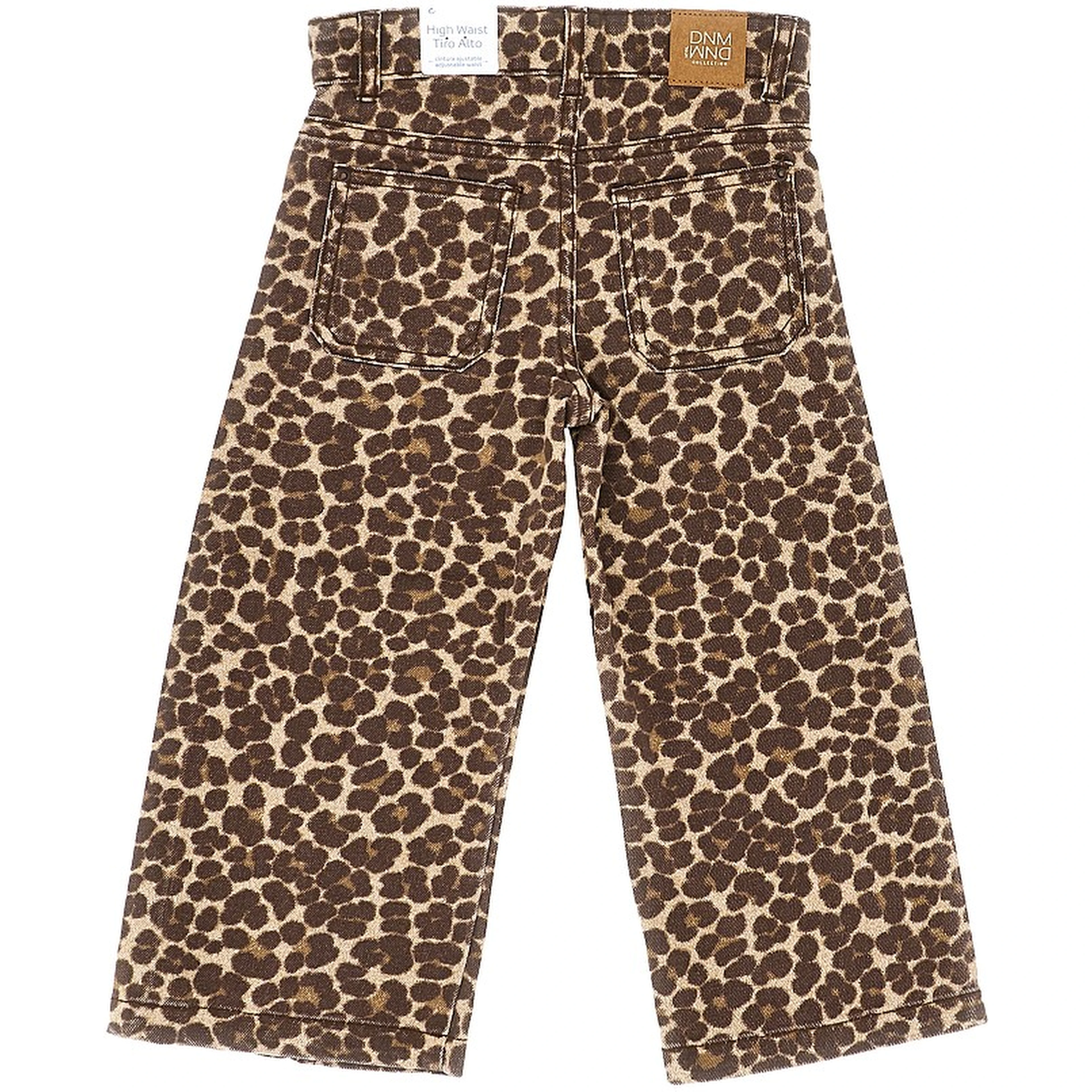 Leopard-print twill pants