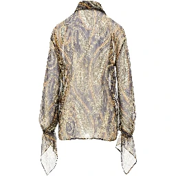 Lurex pinstriped Paisley silk shirt