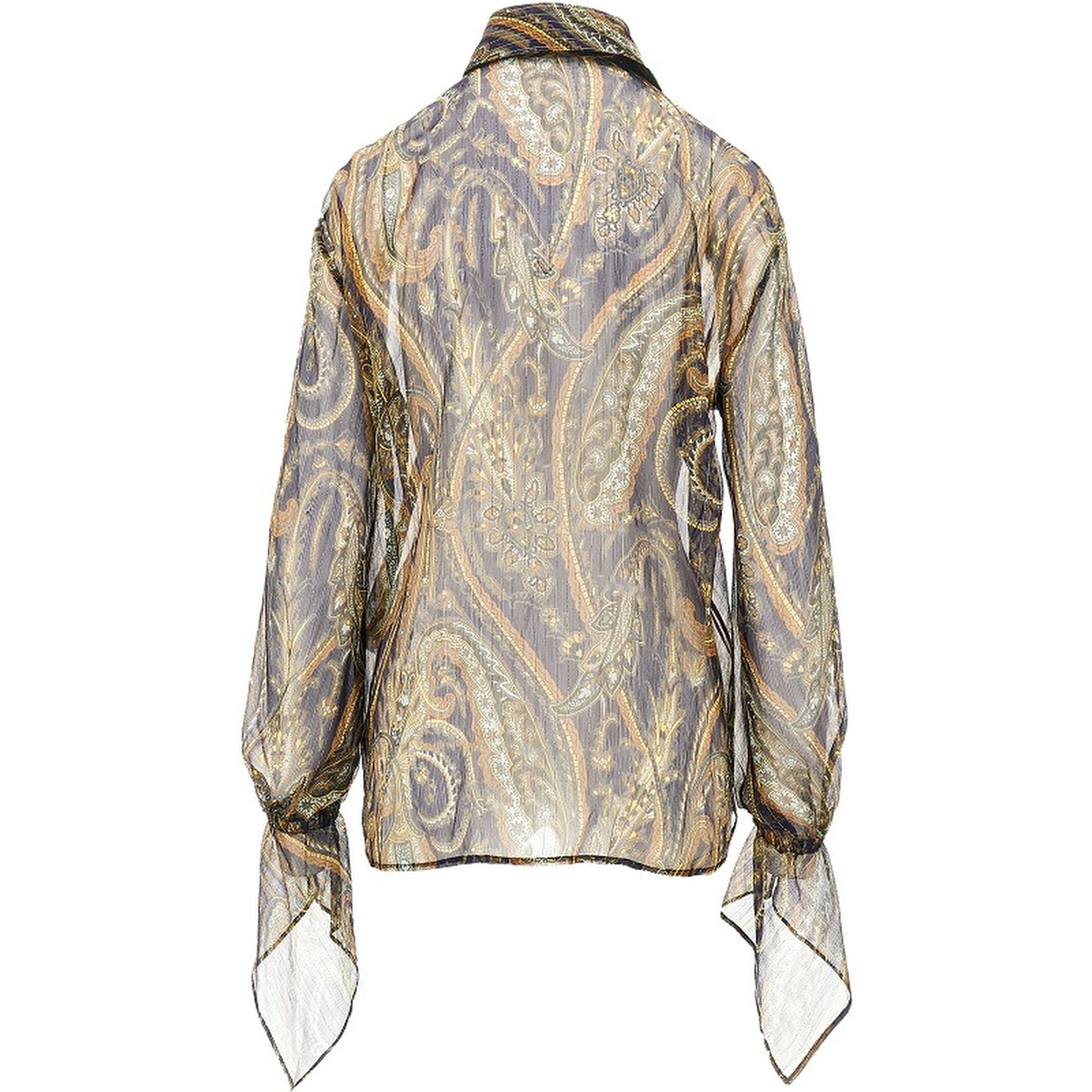Lurex pinstriped Paisley silk shirt