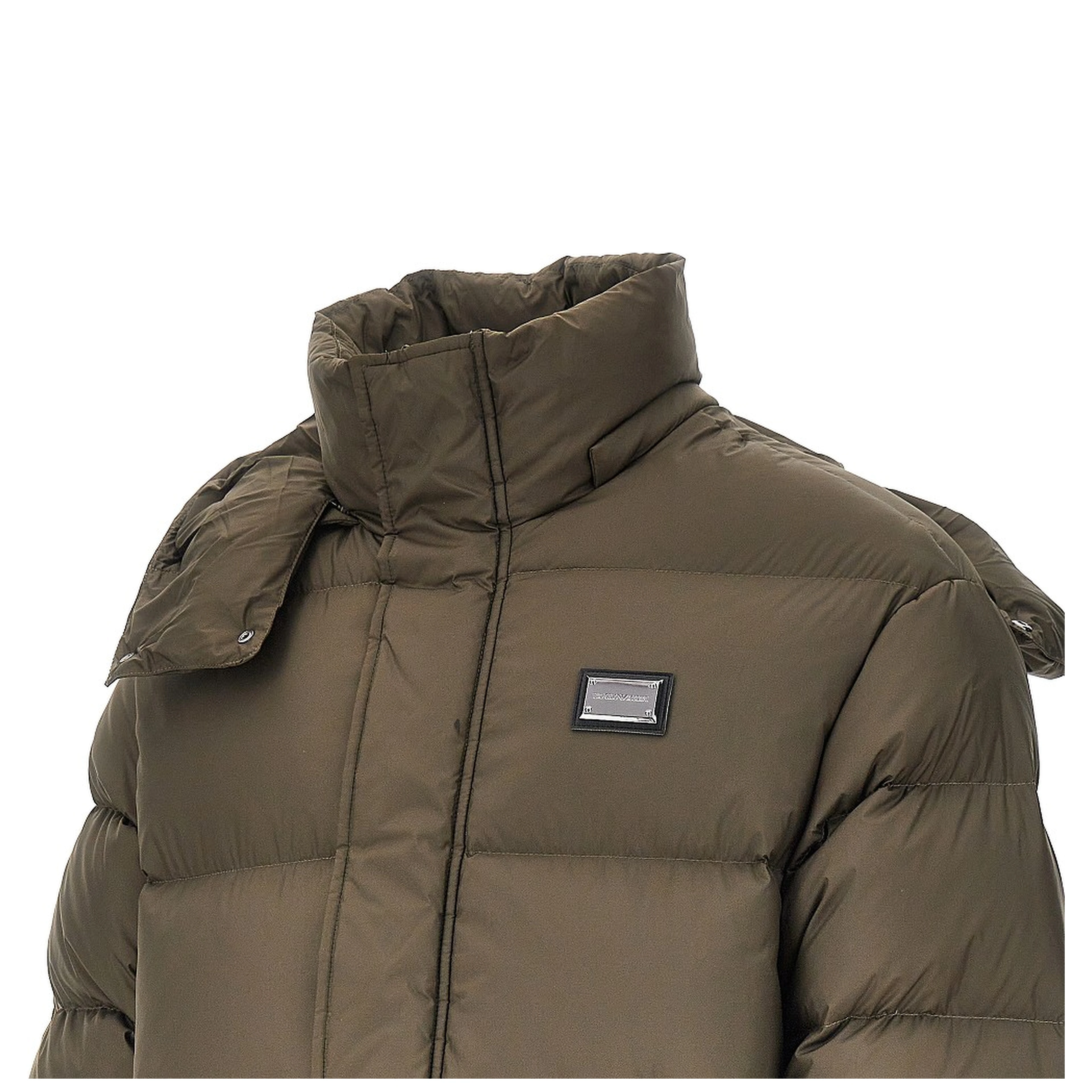 Logo plate down jacket