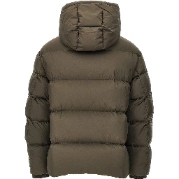 Logo plate down jacket