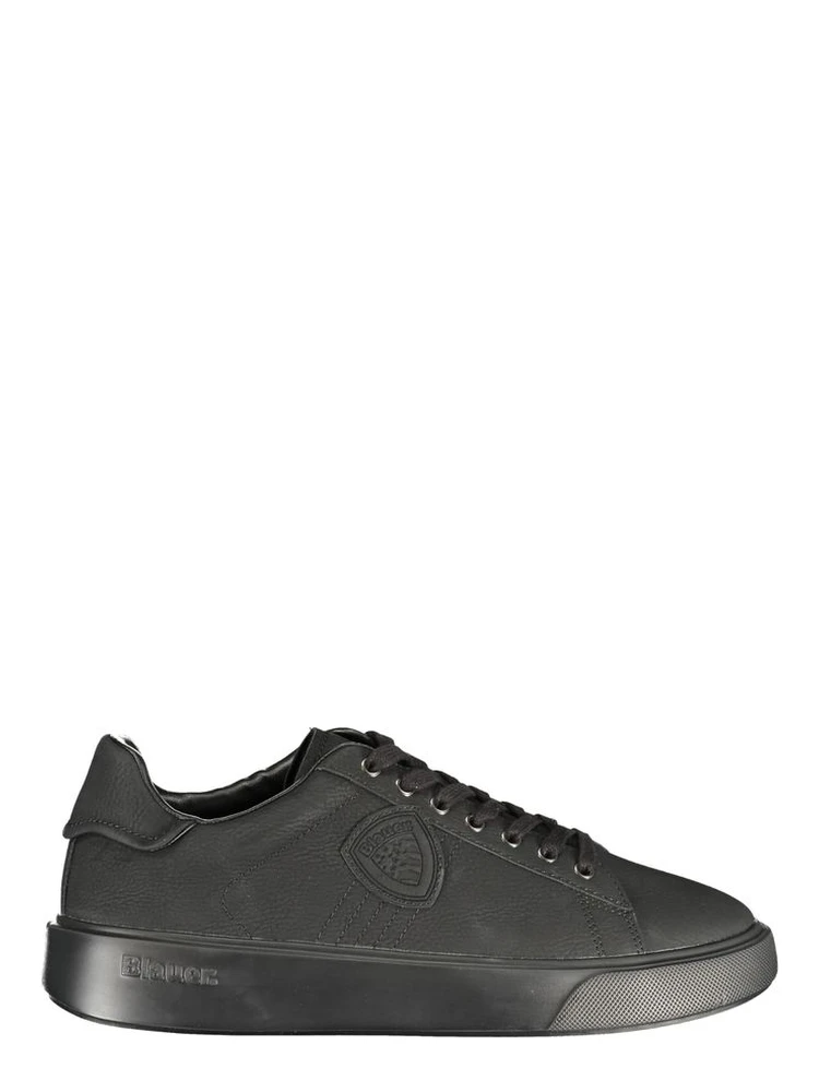Black Polyester Athletic Sneakers