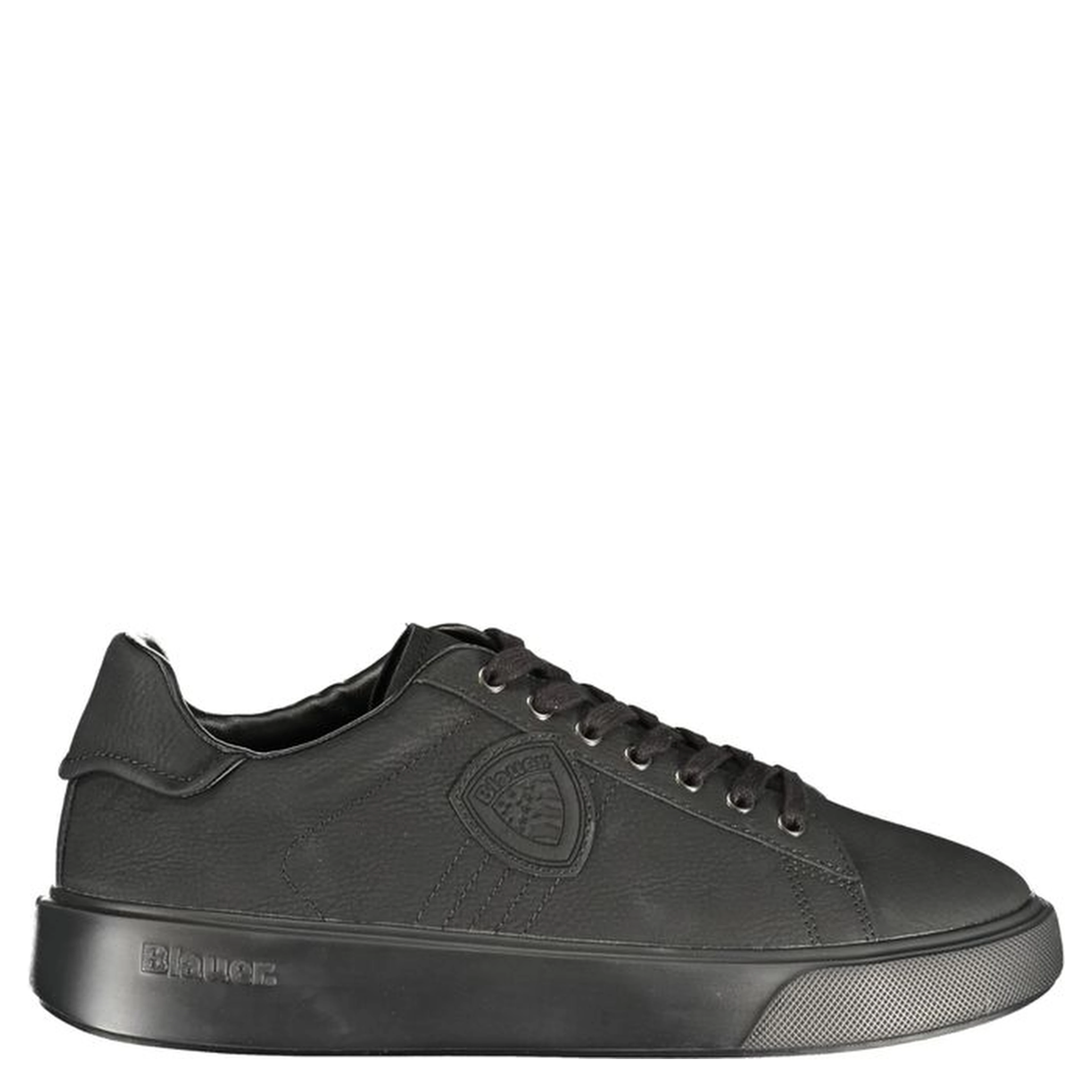 Black Polyester Athletic Sneakers