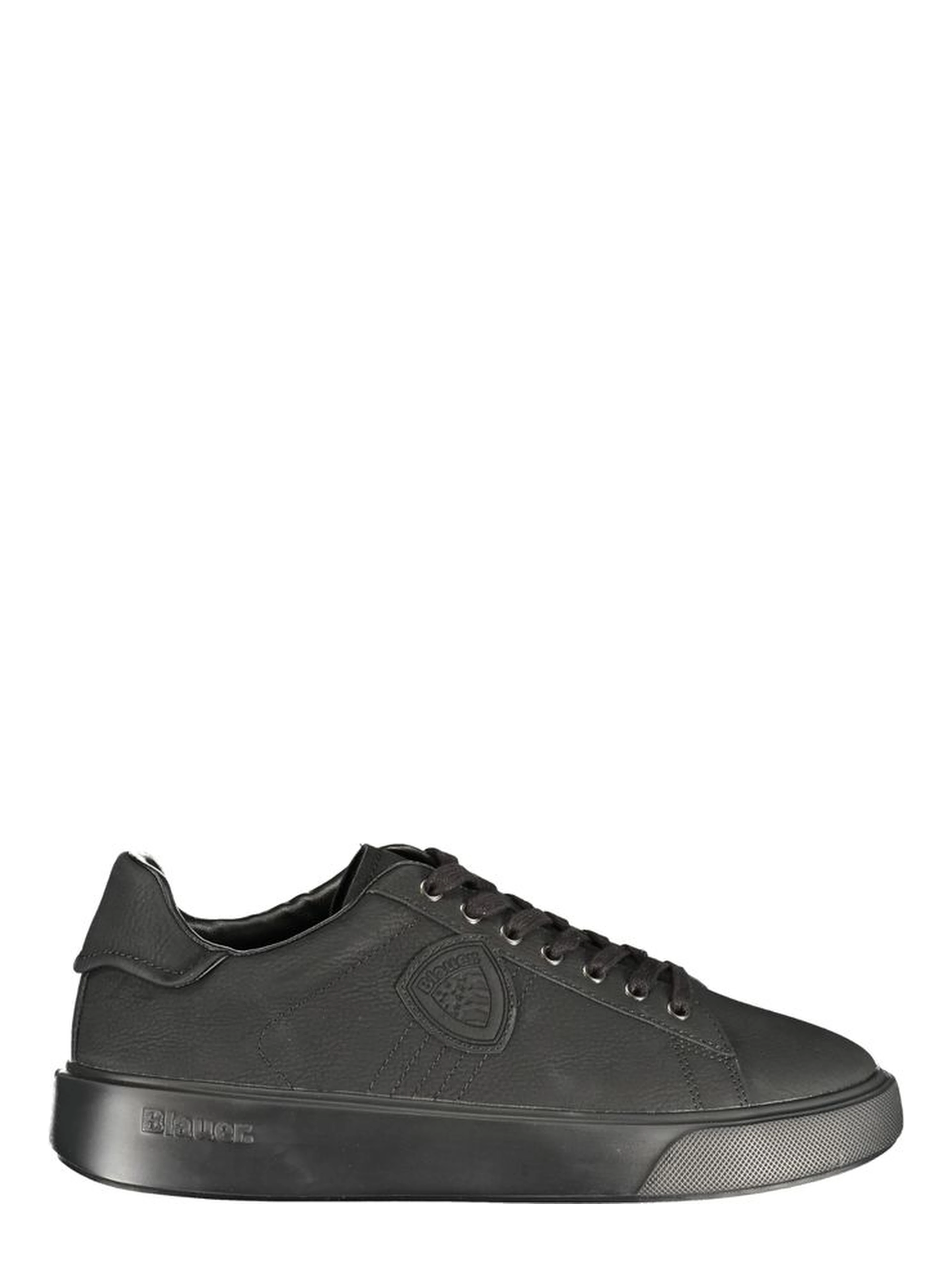 Black Polyester Athletic Sneakers