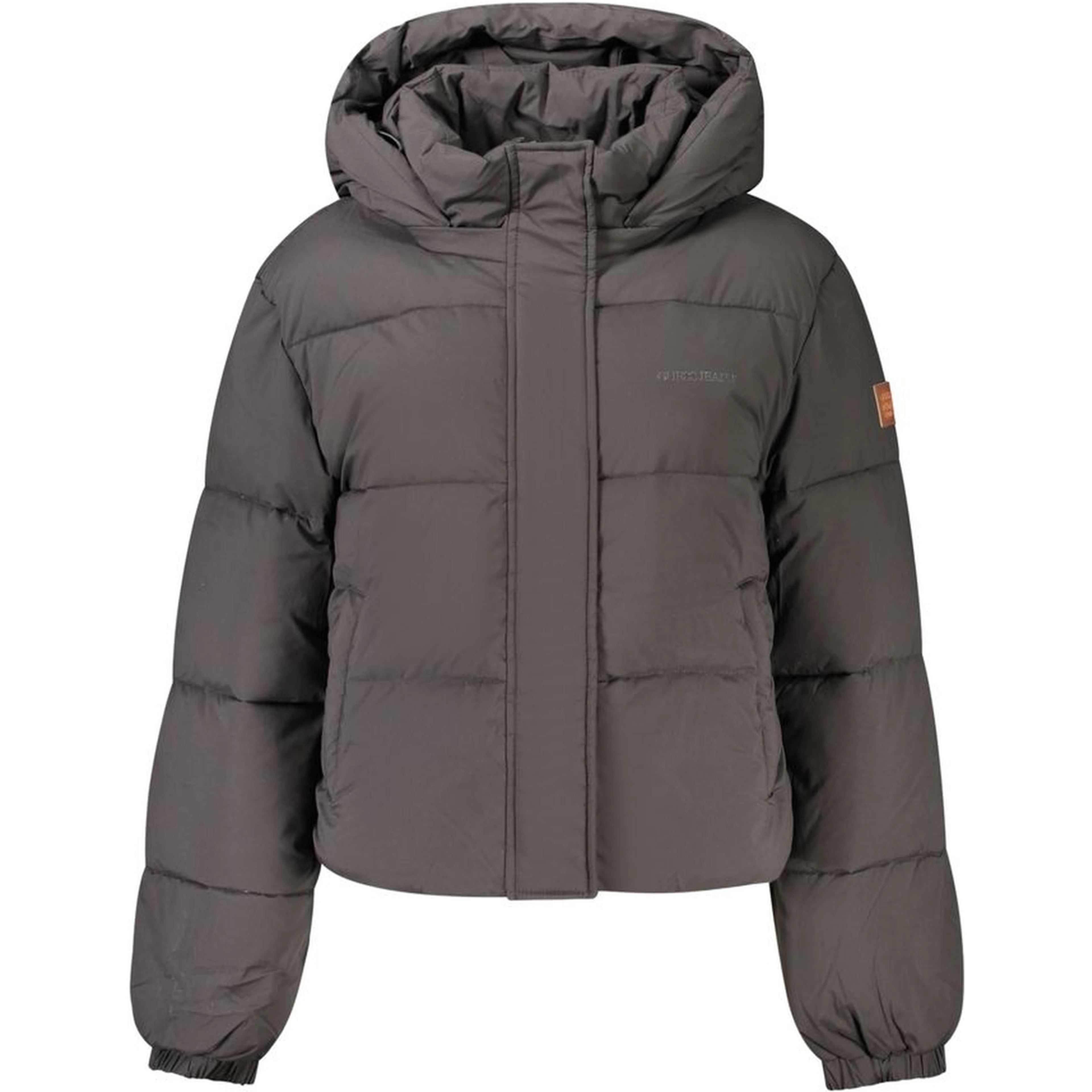 Black Polyester Full-Length Jacket
