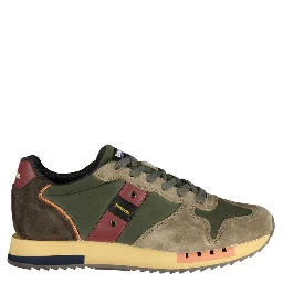 Green Polyester Athletic Sneakers